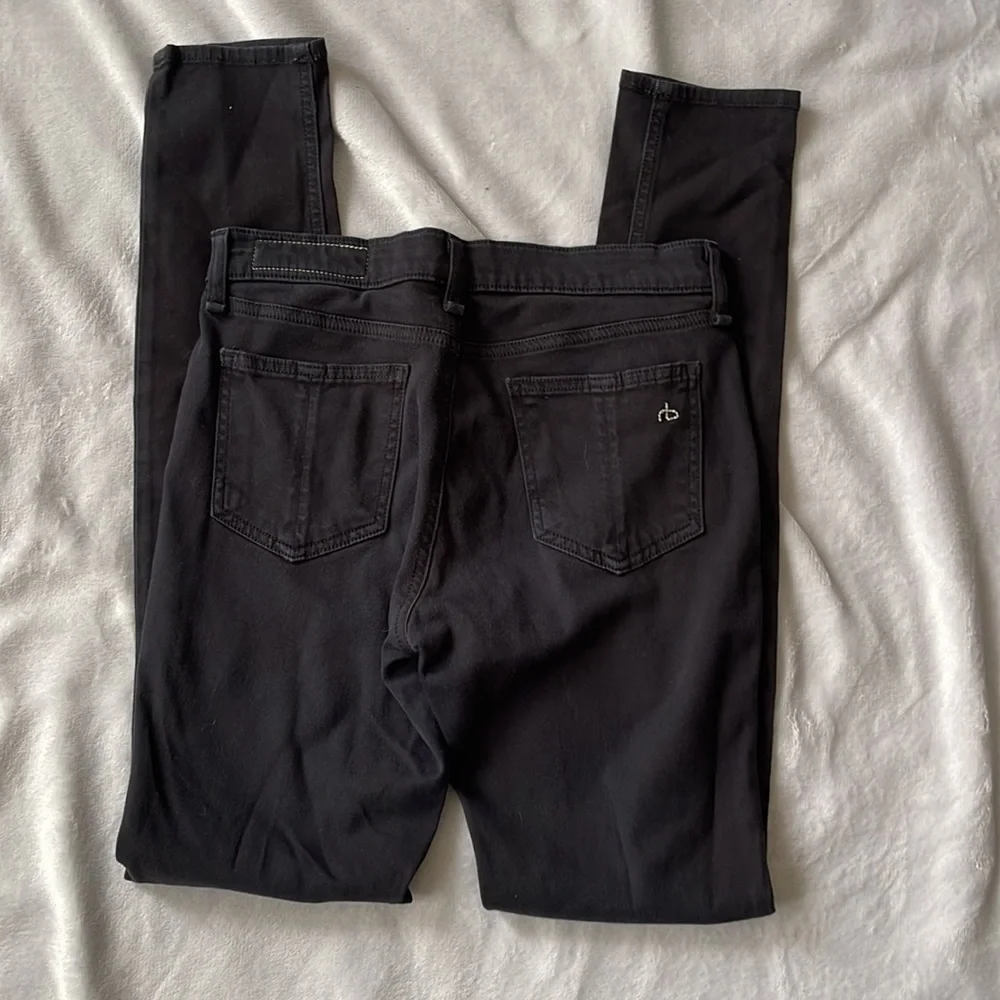 Rag & Bone Plush Black Skinny Legging midrise jean Sz 27